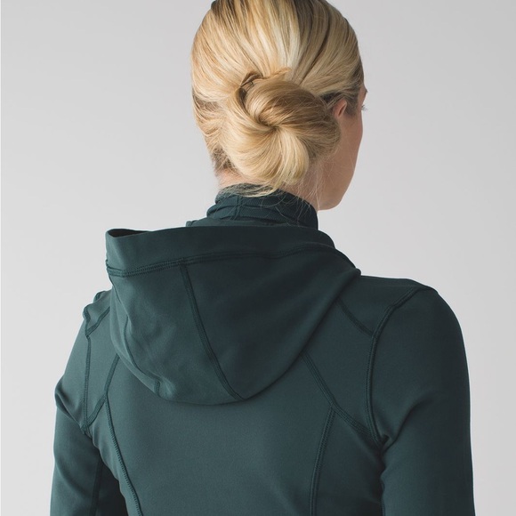Lululemon Define Daily Practice Jacket Dark Fuel Green Gold Zip Sz 10 Athletic - Picture 3 of 16